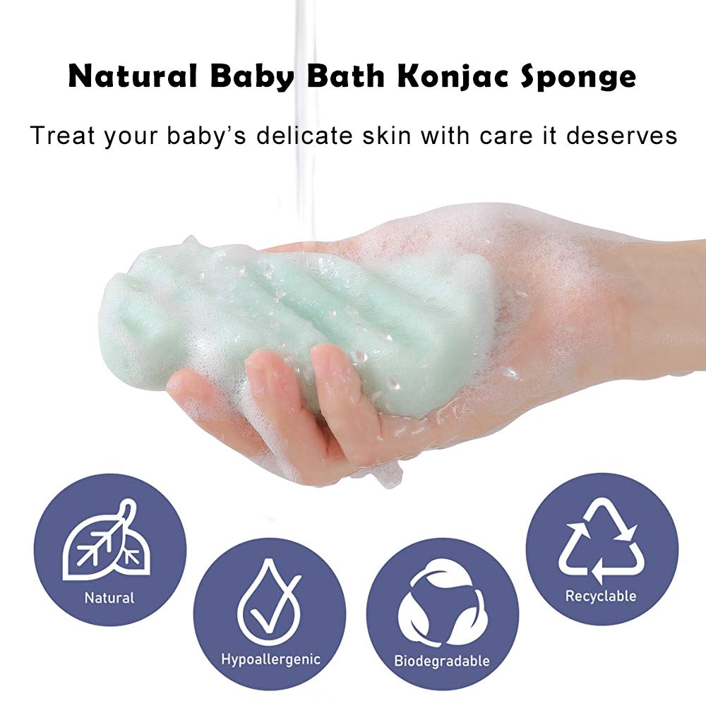 KECUCO 3 Pcs Natural Konjac Facial Sponges for Women and Girls, Gentle Facial Sponge for Cleansing and Makeup Removal, Bath Sponge for Babies Beauty & Personal Care KECUCO