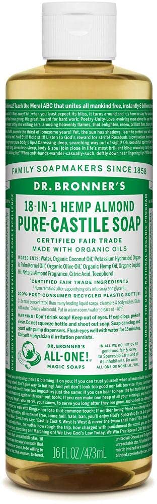 Dr. Bronner's Almond Liquid Castile Soap 16 Fl Oz liquid Beauty & Personal Care Dr. Bronner's