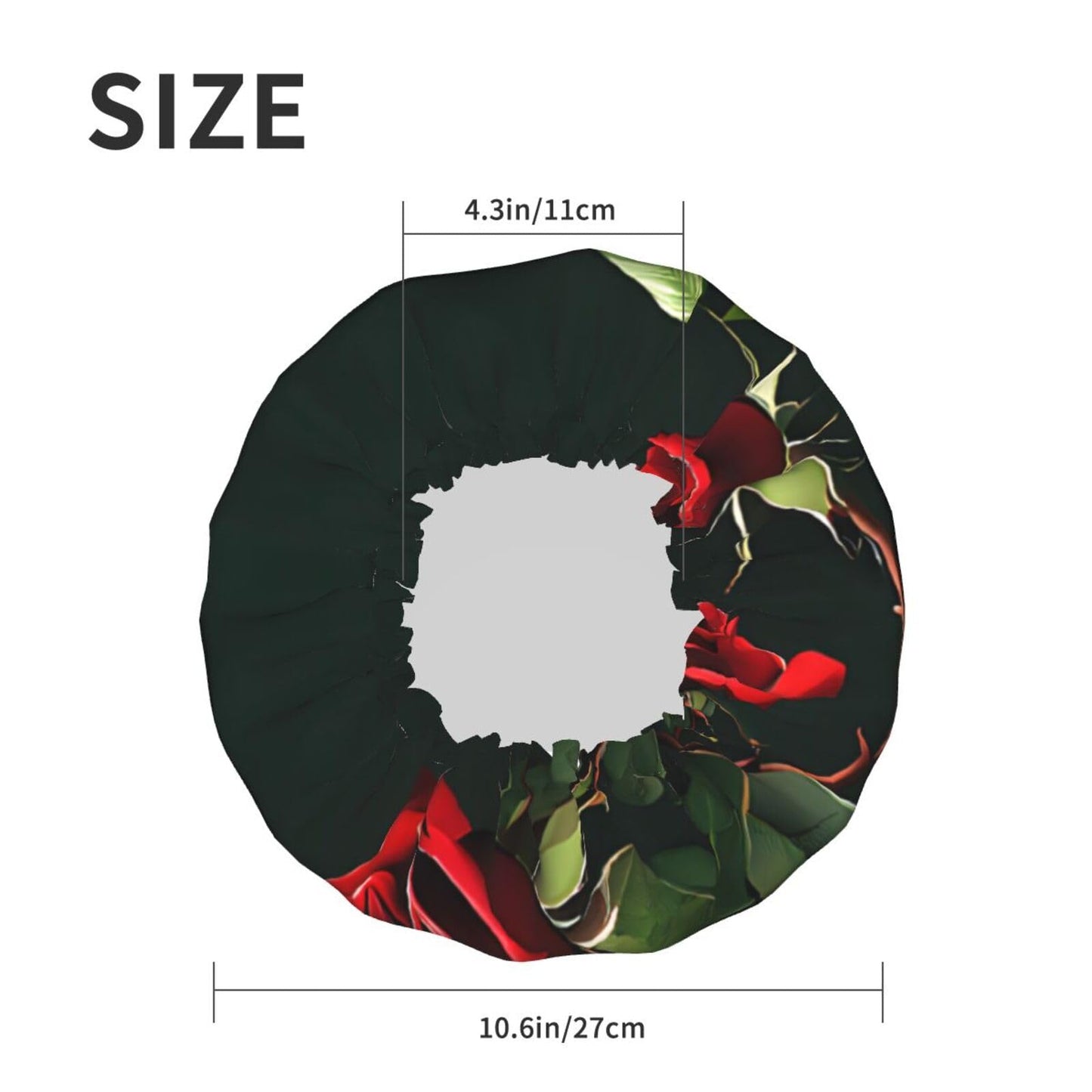 Red Roses Printed Double Layer Lined Shower Cap,Shower Caps For Women Reusable Beauty and Personal Care BEIVGOXL