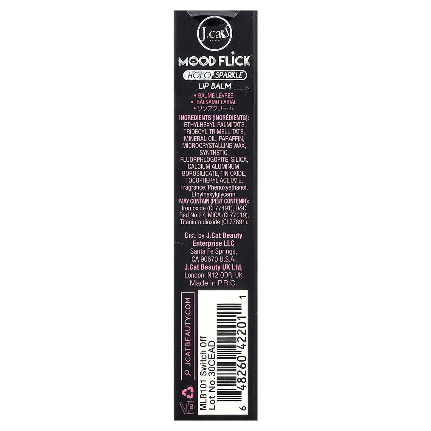 J.Cat Beauty Mood Flick, Holo-Sparkle Lip Balm, MLB101 Switch Off, 0.07 oz (2 g) Beauty & Personal Care J.CAT BEAUTY
