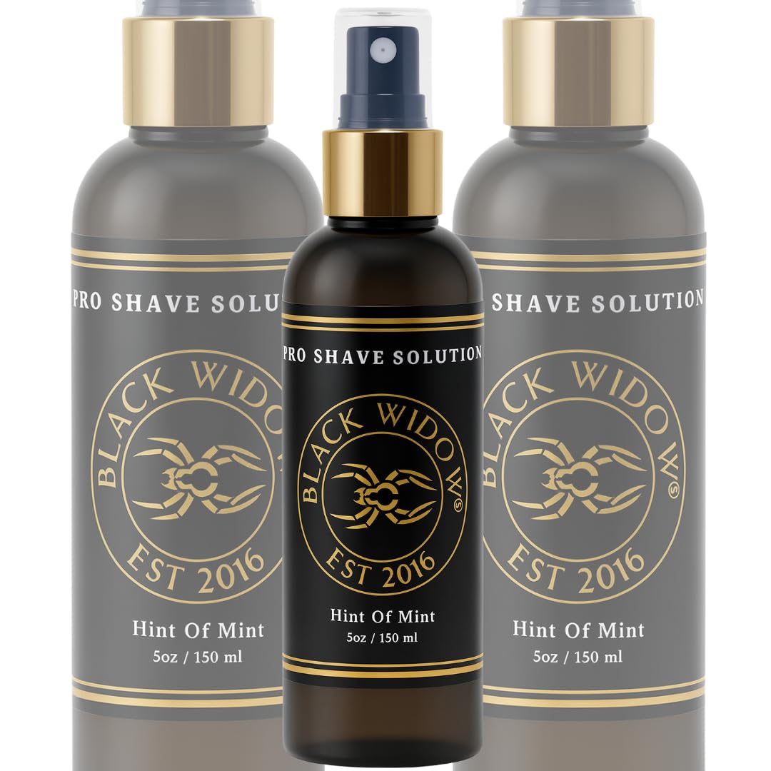 Black Widow Pro Shave Solution - No-Mess Shave Spray Lotion with Hint of Mint, Hydrating Slick Shaving Lotion for Men & Women, Reduces Razor Burn Beauty and Personal Care BLACK WIDOW