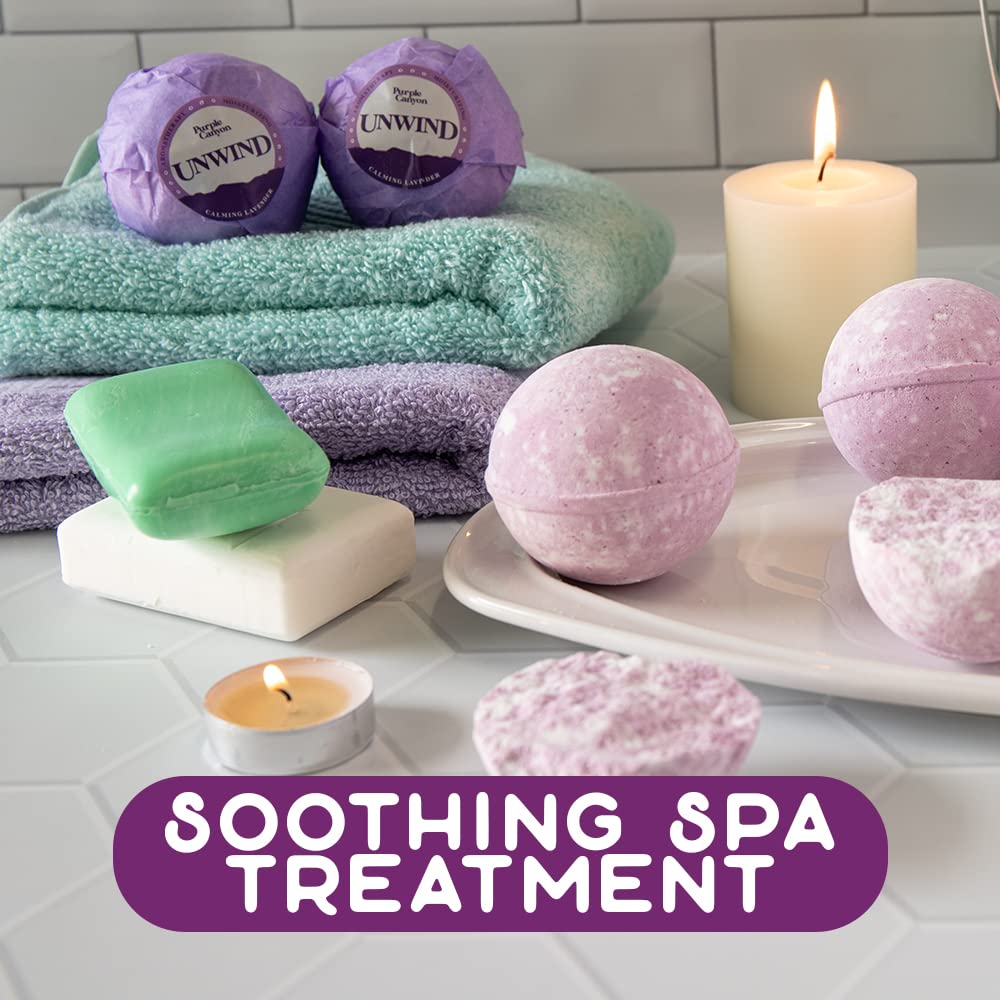 Purple Canyon Lavender Bath Bombs for Women - Relaxing, Natural Bath Bombs - Relaxing Self Care Gift Beauty and Personal Care PURPLE CANYON