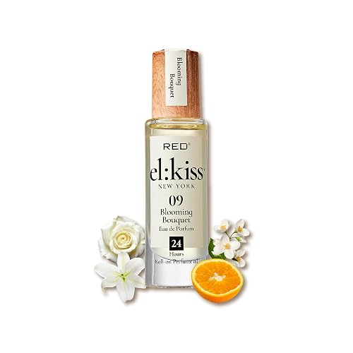 EL:KISS Roll On Perfume, Blooming Bouquet Inspired by Miss D. Eau de Parfum 12mL (.40 Fl Oz), Hydrating & Long-Lasting, Alcohol-Free & Mineral Beauty & Personal Care EL:KISS