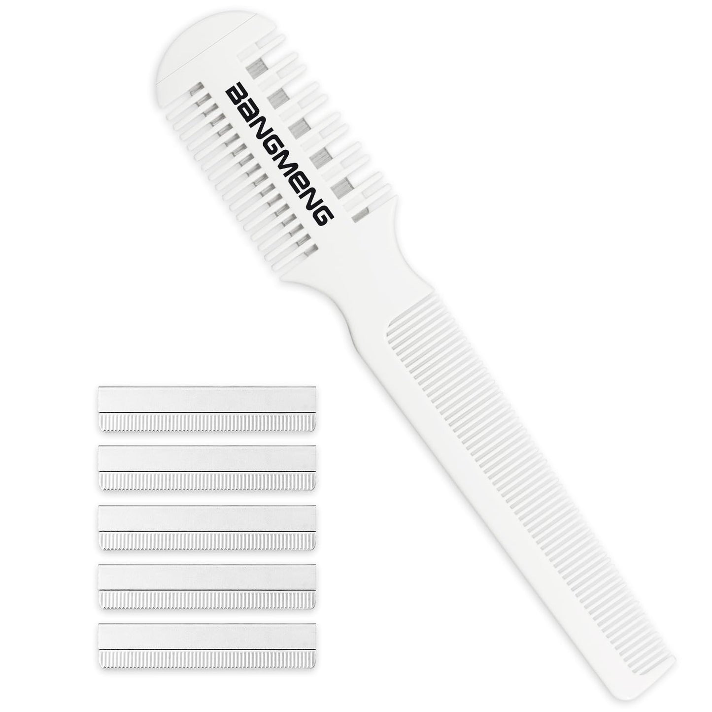BANGMENG Hair Cutter Comb, Shaper Razor Comb, Split Ends Trimmer Styler, Double Edge Razor Blades for Thinning, Cutting and Styling, Extra 5 Blades Beauty and Personal Care BANGMENG