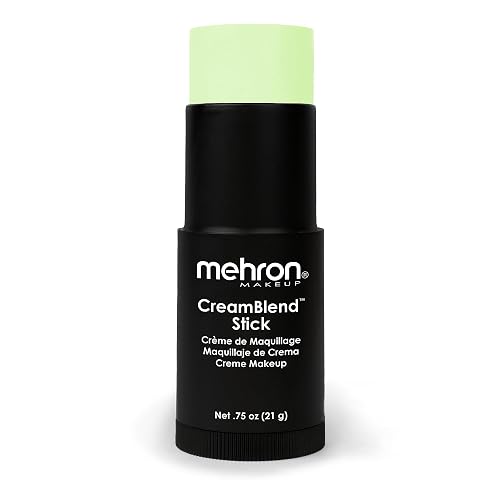 Mehron Makeup CreamBlend Stick | Face Paint, Body Paint, & Foundation Cream Makeup | Perfect for Halloween .75 oz (21 g) (Pastel Green) | Made in the Beauty & Personal Care Mehron