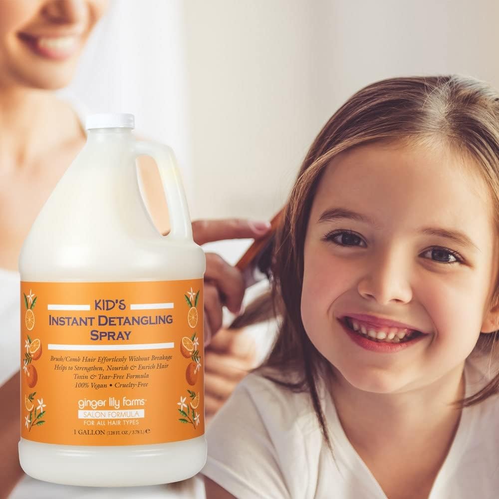 Ginger Lily Farms Salon Formula Kid's Instant Detangling Spray Refill, Hair Detangler Spray for Kids, 100% Vegan & Cruelty-Free, 1 Gallon (128 fl oz) Beauty & Personal Care Ginger Lily Farms