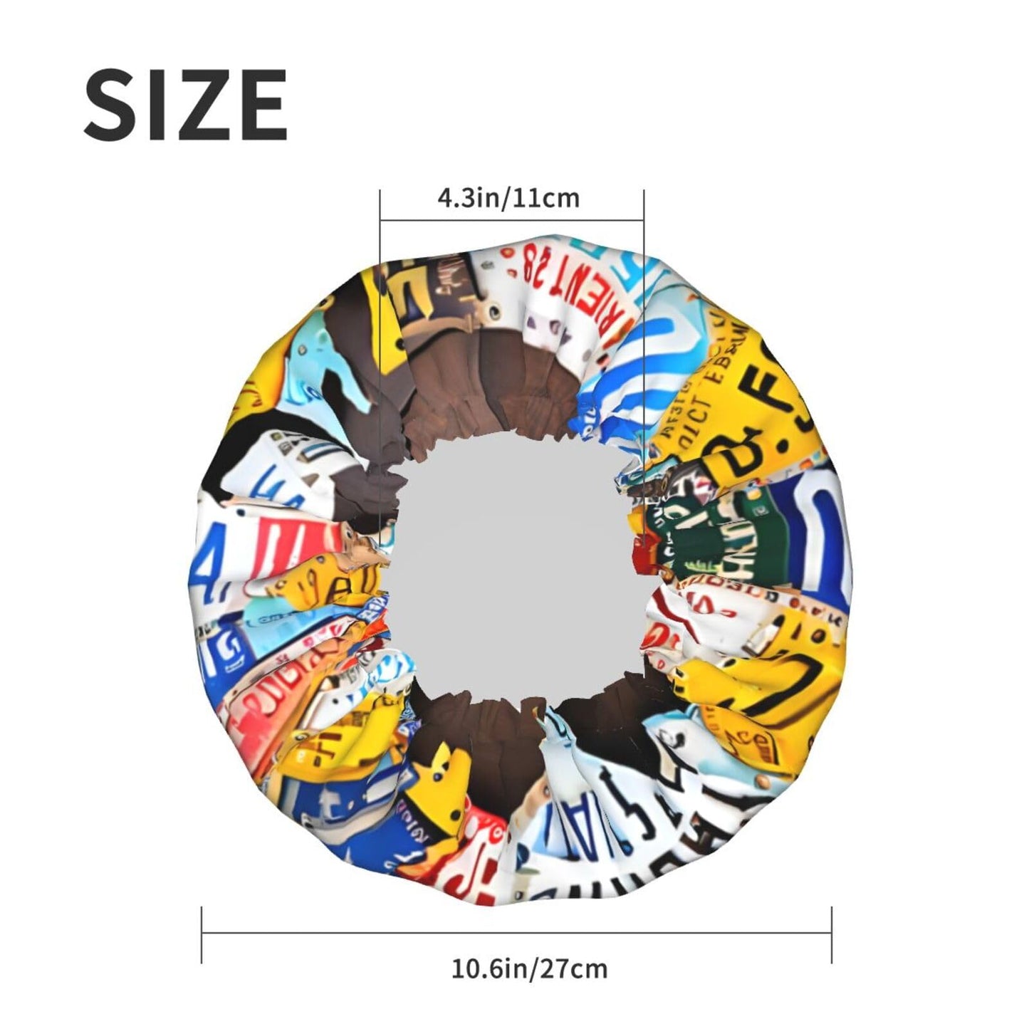 License Plate Map Printed Double Layer Lined Shower Cap,Shower Caps For Women Reusable Beauty and Personal Care BEIVGOXL