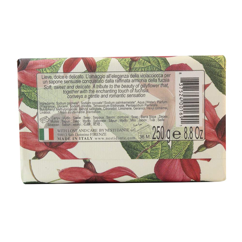 Nesti Dante Nesti dante romantica passional natural soap - fiesole gillyflower and fuchsia, 8.8oz, 8.8 Ounce Beauty & Personal Care Nesti Dante