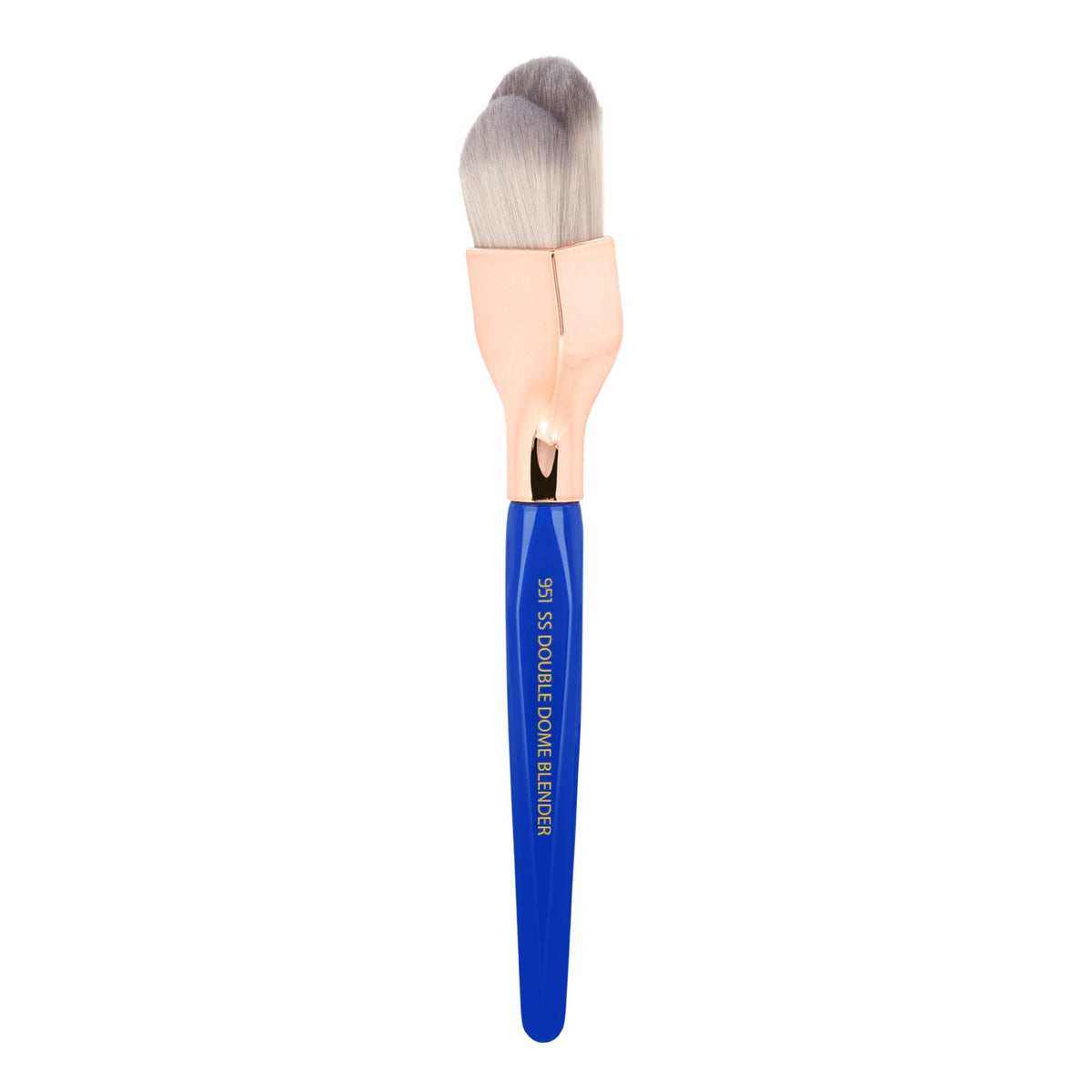 Bdellium Tools Professional Makeup Brush - Golden Triangle 951 Small Slanted Double Dome Blender - With All Vegan and Soft Synthetic Fibers,