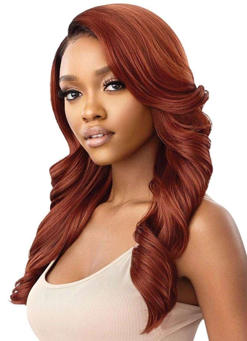 Outre Synthetic Melted Hairline HD Lace Front Wig - BEGONIA (Color:1B Off Black)