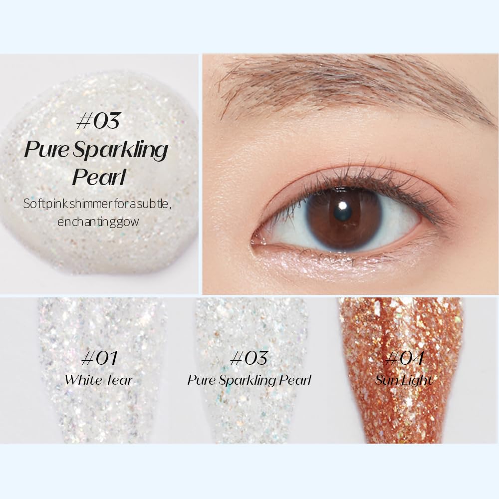 ETUDE Tear Drop Eyeliner, Crystal & Opal Glitter, Smudge-Proof Sparkle, Long-Lasting Formula, All Skin Tone Friendly, Korean Makeup, Beauty, Pure… Beauty & Personal Care ETUDE