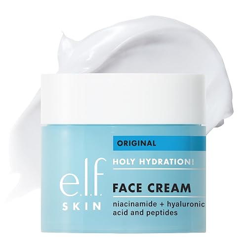 e.l.f. SKIN Holy Hydration! Face Cream with Hyaluronic Acid, Niacinamide & Peptides, Nourishing & Plumping Moisturizer, Vegan & Cruelty-Free Beauty & Personal Care e.l.f.