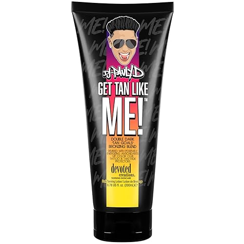 Devoted Creations DJ Pauly D Get Tan Like Me! Dark Tanning Lotion - Double Dark ‘Tan Goals’ Bronzing Blend - Remixed with Positively Energizing Beauty & Personal Care Devoted Creations