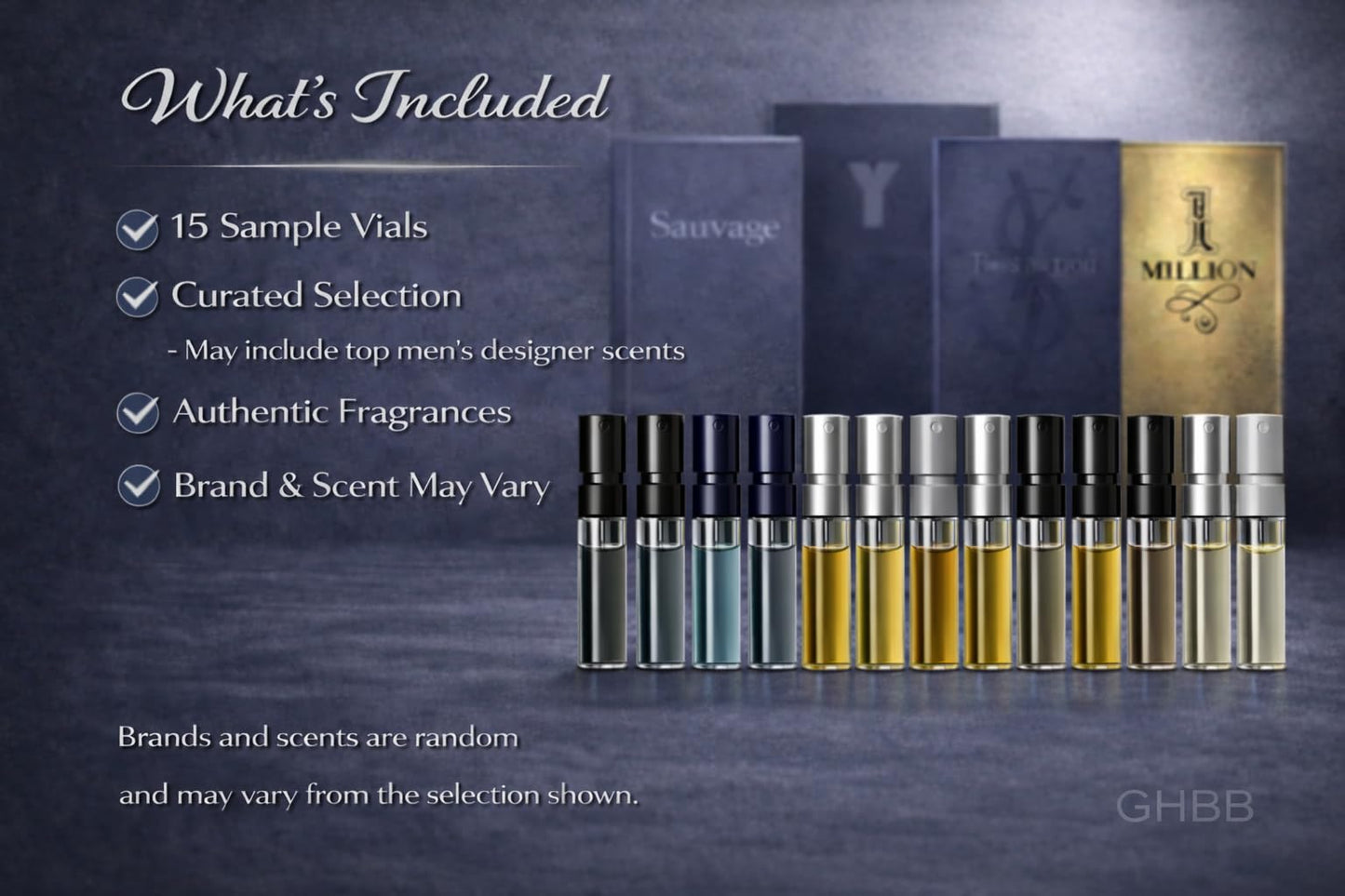 GHBB Luxury Cologne Collection for Men - 15 Designer Fragrance Samples, High-End Scent Set, Premium Mini Vial Discovery Set Beauty & Personal Care GHBB
