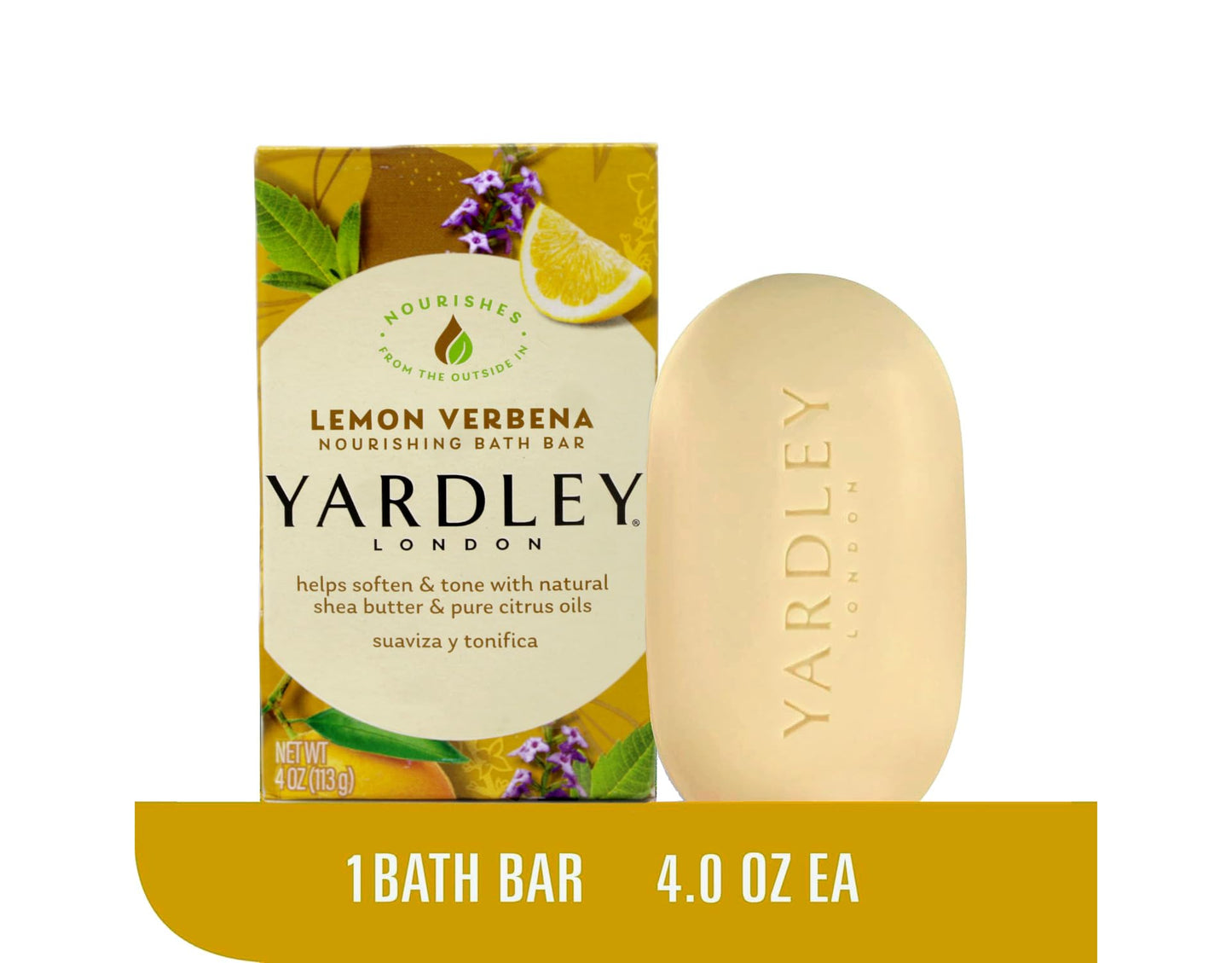 Yardley London Moisturizing Bar Lemon Verbena With Shea Butter 4.0 oz (Pack of 6) Beauty & Personal Care Yardley