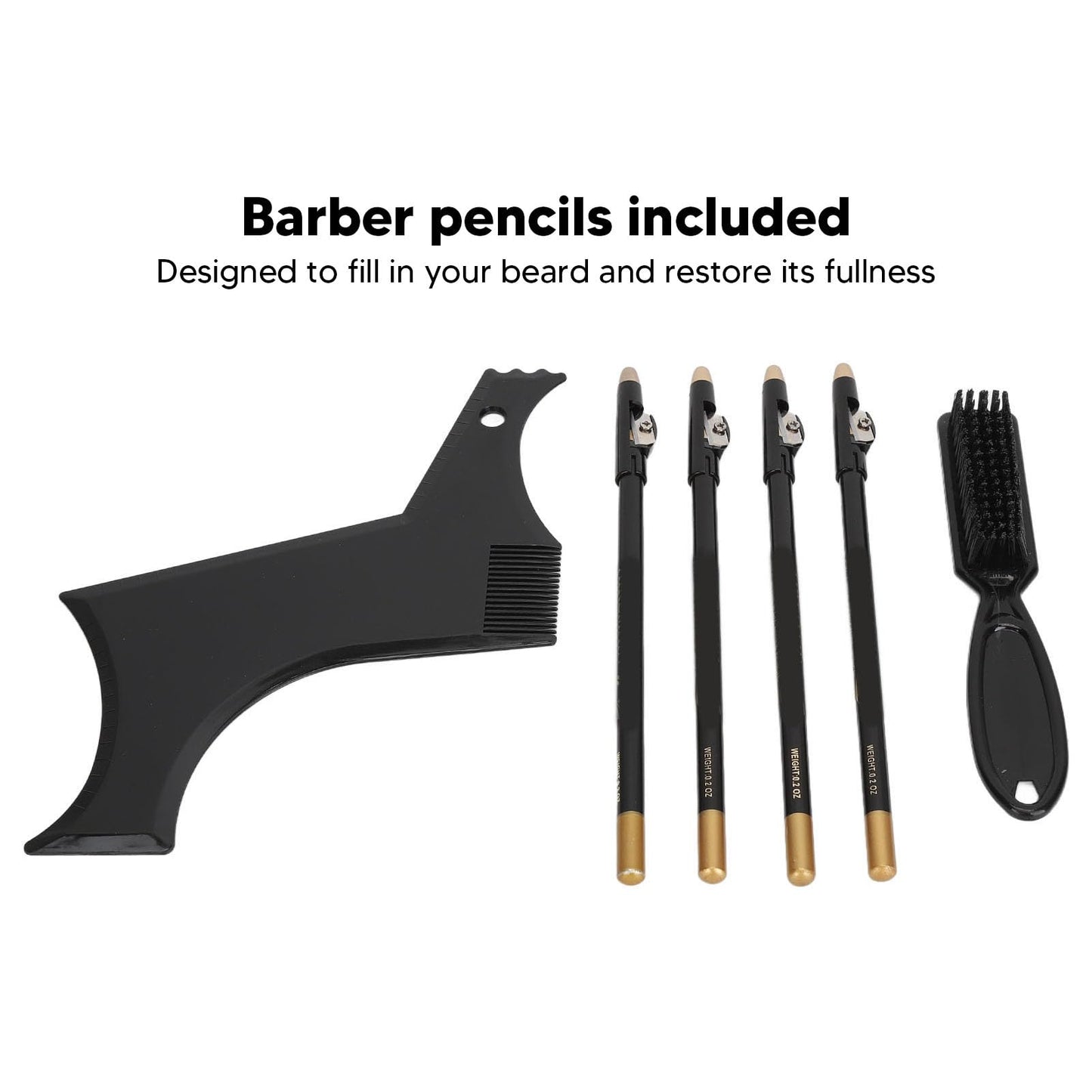 Beard Shaper, Professional Beard Shaping Tools with 4pcs Barber Pencil, Beard Template and Beard Brush, Beard Shape up Tool for Line Up & Edging Beauty and Personal Care Fockety