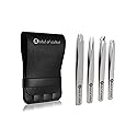 Abdul of Sialkot Eyebrow Tweezer Set for Women & Men Professional Slant and Pointed Tweezers Set with Case Precision Tweezers Kit for Facial Hair Beauty & Personal Care Abdul of Sialkot
