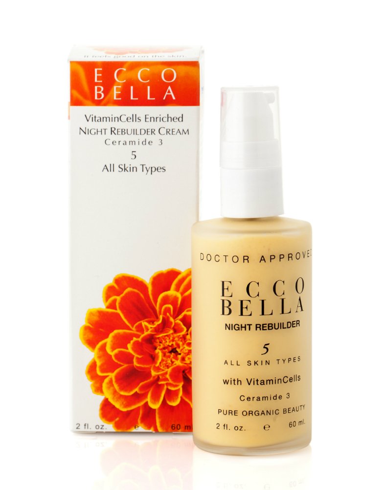 Ecco Bella Plant Based Rebuilder Night Cream - All Natural Anti-Aging Moisturizer for Face with Hyaluronic Acid, Vitamin C & Vitamin E - 2oz Beauty & Personal Care Ecco Bella