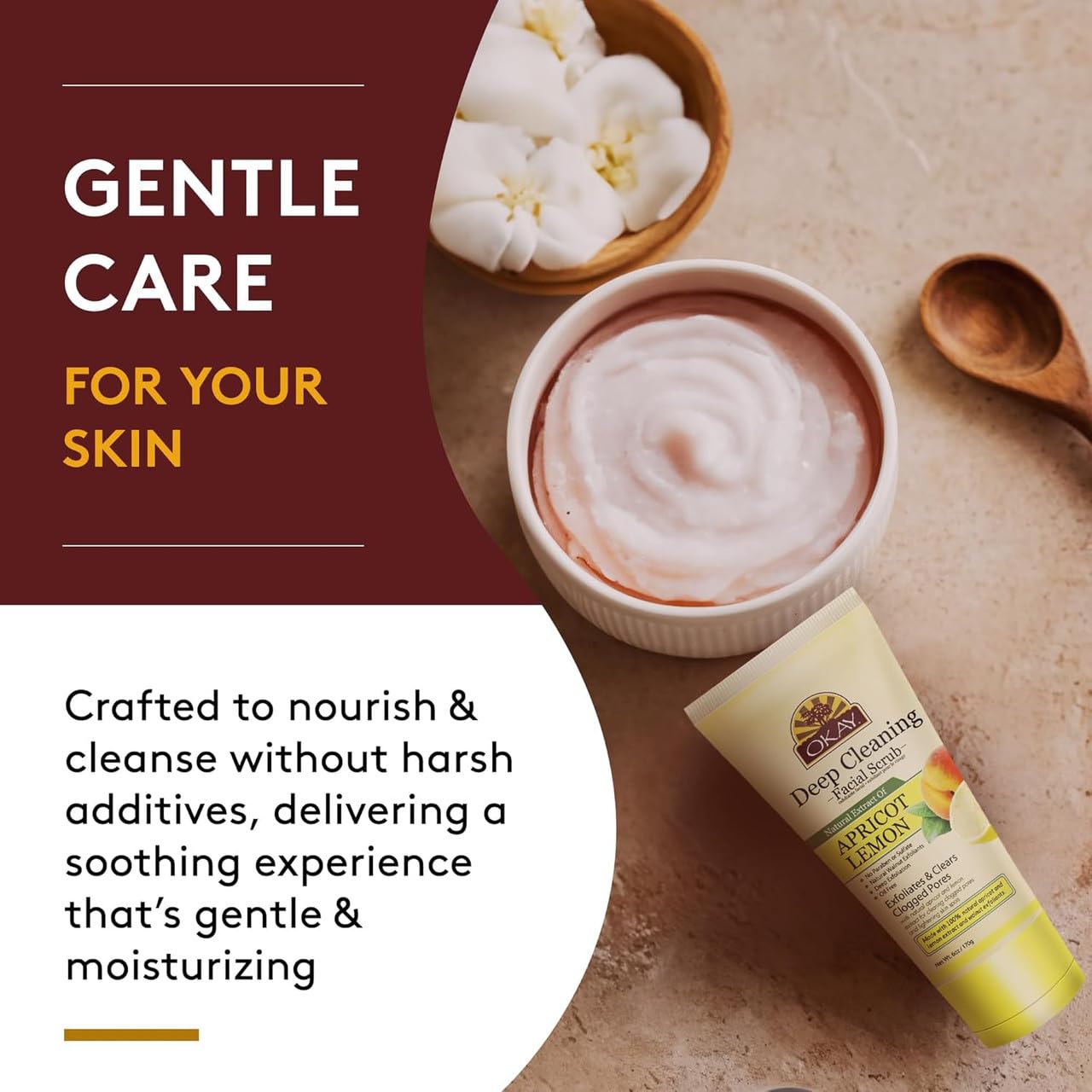 OKAY Oil Control Facial Scrub Exfoliator - Exfoliating Face Wash, Face Scrub for Women and Men, Moisturizing and Brightening, Leaves Skin Smooth Beauty & Personal Care OKAY
