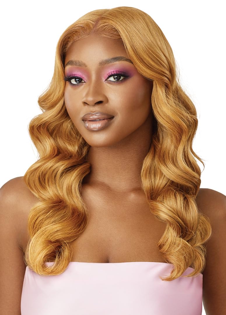 Outre Airtied 100% Fully Hand-Tied Wig - Human Hair Blend - Natural Body Wave 22" (NATURAL HONEY)