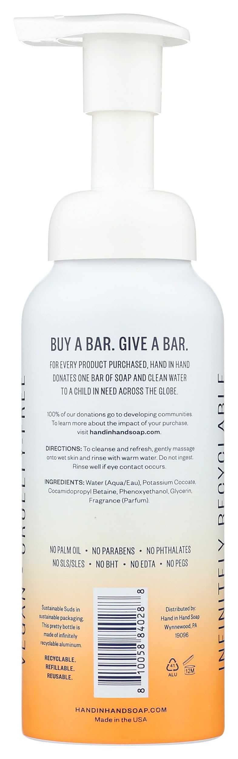 Hand In Hand, Soap Hand Foaming Citrus Grove, 9 Fl Oz Beauty & Personal Care Hand in Hand