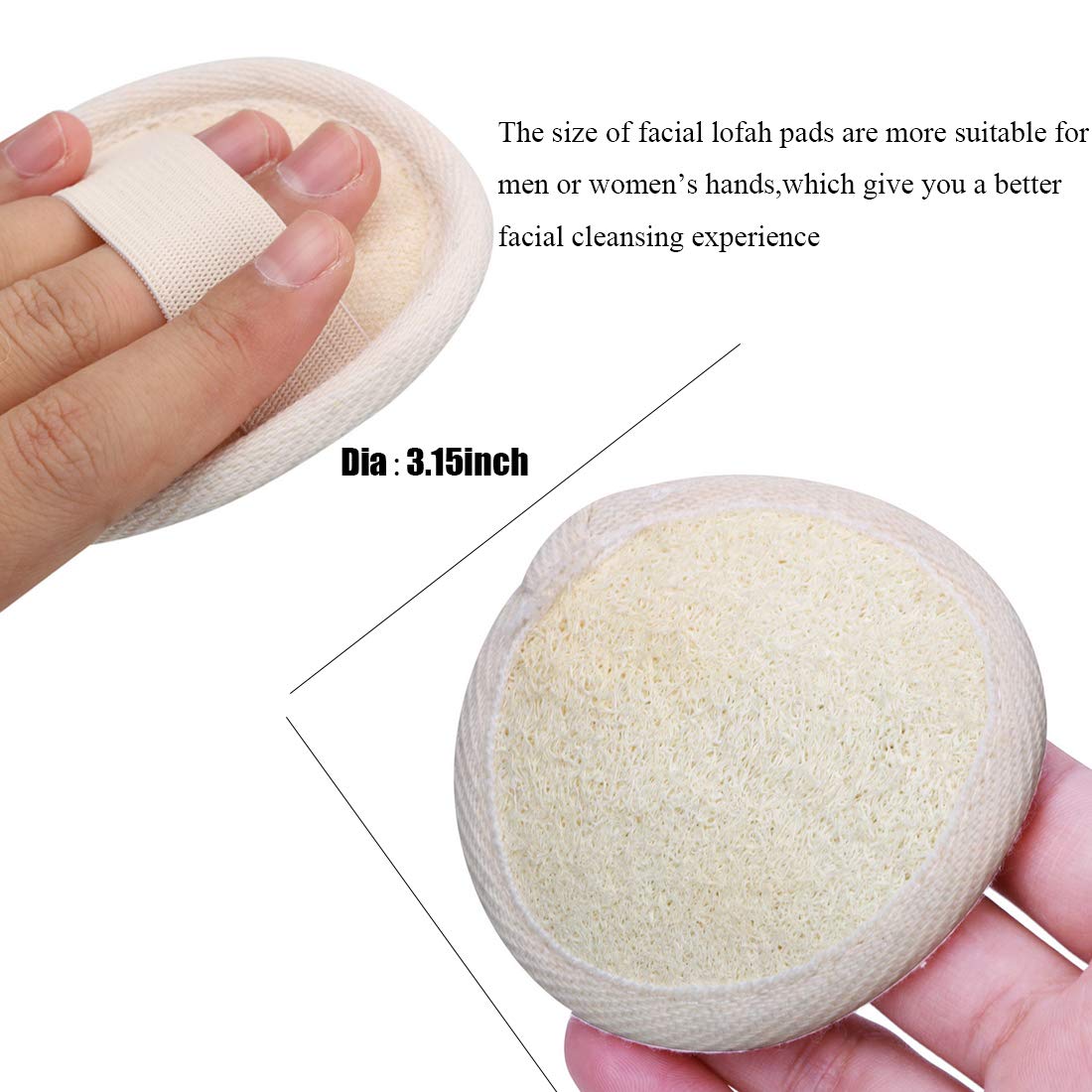 Loofah Sponge Exfoliating Facial Cleaning Pads,10 Packs Natural Loofa Face Scrubber Large Cleanser for Men Women Bath Spa Cleansing,3.15 Inches Dia Beauty and Personal Care Tegelrying