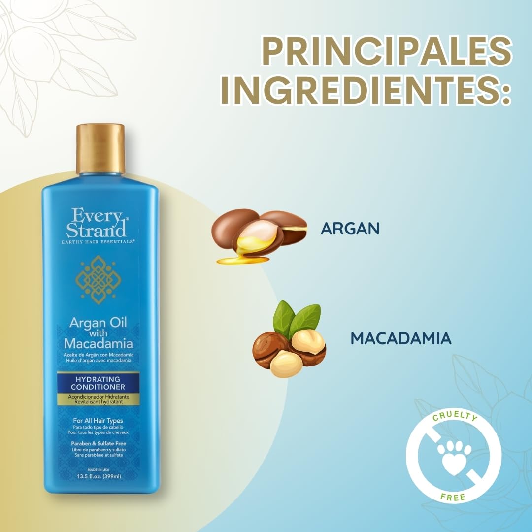 Every Strand Argan Oil With Macadamia Hydrating Conditioner, 13.5 Fl Ounce, 13.5 Ounce