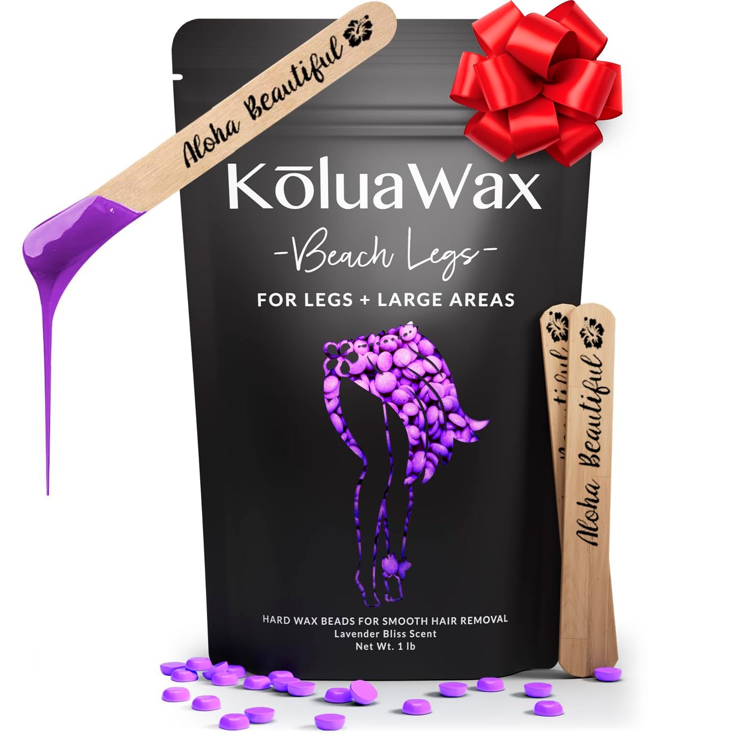 KoluaWax Hard Wax Beads for Hair Removal - Coarse Hair Formula - Face, Brazilian, Underarms, Back Chest, Bikini Waxing - Lavender Bliss, 1lb Refill Beauty and Personal Care KoluaWax