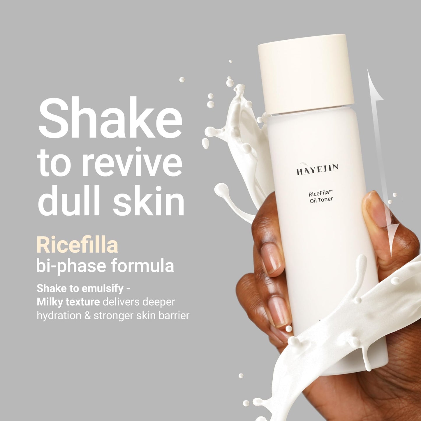 HAYEJIN RiceFila Milk Toner for Glass Skin - 2-in-1 Hydrating Korean Rice Toner with Niacinamide, 8 Hyaluronic Acids & 6 Peptides - Dual Phase Beauty & Personal Care HAYEJIN