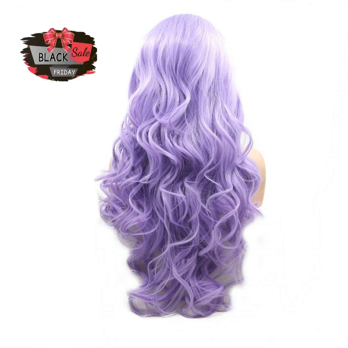 Purple Lace Front Wigs for Women Real Long Body Wave Soft Lilac Purple Wig Frontal Lace Lavender Synthetic Colorful Lace Wig Natural Hairline Glueless