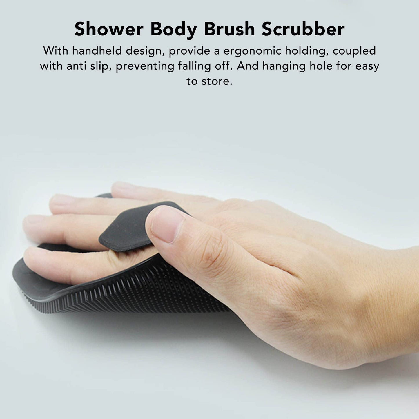 Exfoliating Body Scrubber with Hanging Hole,Soft Silicone Back Massage Pad,Portable Back Exfoliating Scrubber for Shower Beauty and Personal Care TYTOGE