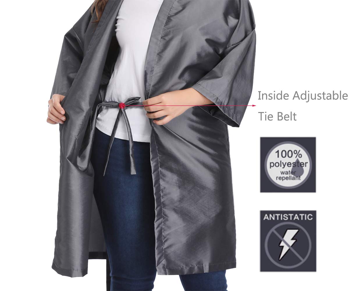 PERFEHAIR Salon Client Gown Robes Cape, Hair Salon Smock for Clients- Kimono Style (Grey) Beauty & Personal Care PERFEHAIR