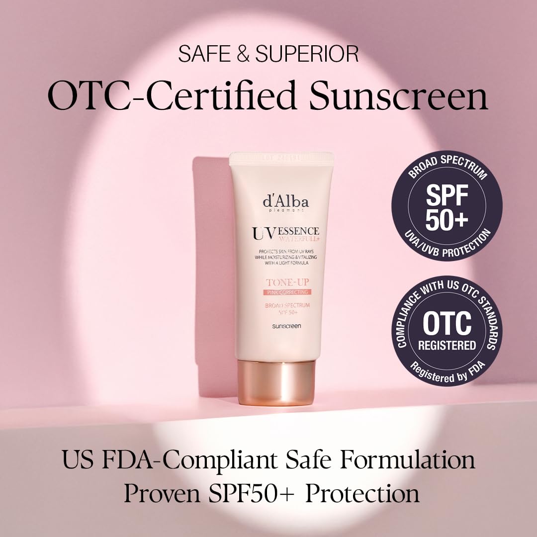 d'alba Piedmont Waterfull Tone-Up Sunscreen Serum BROAD SPECTRUM SPF 50 + Korean Sunscreen for Face, All Skin Tones (1.69 fl.oz.) Beauty and Personal Care d'alba Piedmont