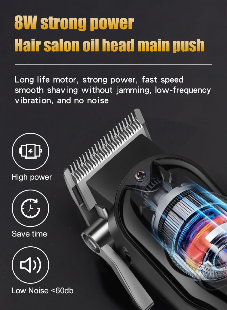 QDKVTNDJZ Electric Hair Clippers for Men, Professional Cordless and Trimmers Set with LED Digital Display,4 Limit Combs Rechargeable Cutting Kit Beauty and Personal Care QDKVTNDJZ