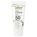 Alba Botanica Sunscreen for Face, Fragrance-Free Sheer Mineral Face Sunscreen Lotion, Broad Spectrum SPF 50, Water Resistant and Biodegradable, 2 fl. Beauty & Personal Care Alba Botanica