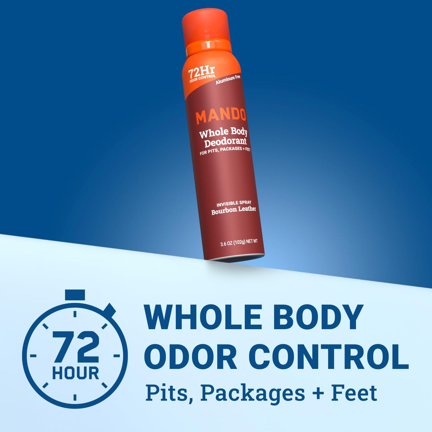 Mando Whole Body Deodorant For Men - Invisible Spray Deodorant - 72 Hour Odor Control - Low Irritation Formula - Aluminum Free, Benzene Free - 3.6 Beauty and Personal Care Mando
