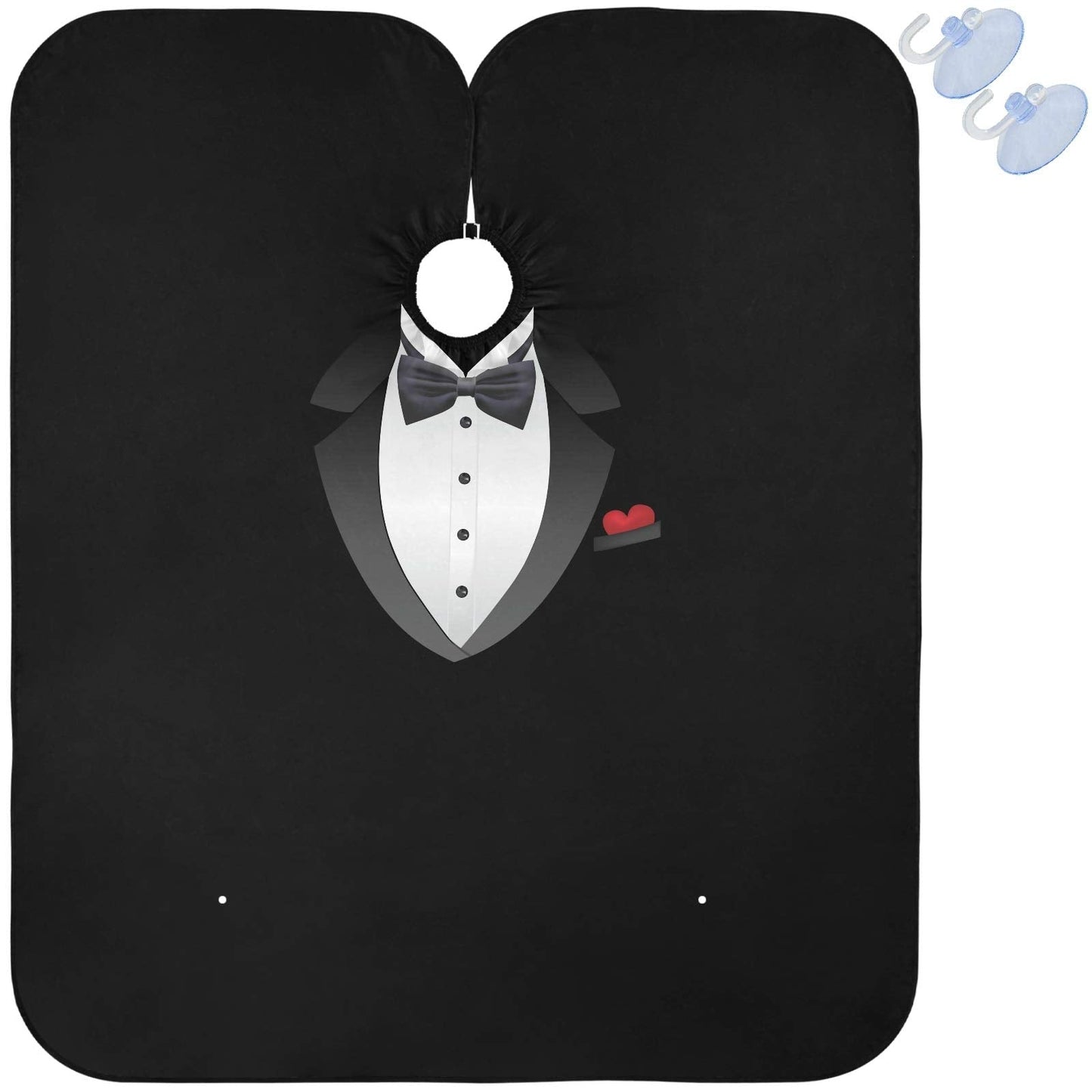 visesunny Tuxedo With Bow Tie Barber Cape Anti-Static Hair Cutting Cape with Snap Closure Professional Salon Polyester Beard Shaving Bib Beauty and Personal Care visesunny
