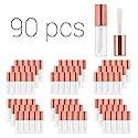 Case of 90 packs, Empty Plastic Clear Lip Gloss Tubes Lip Balm Bottle Container Rose Gold Transparent 1.2ML Makeup Tool for Women (90 pcs, Rose Gold) Beauty & Personal Care YIPINER