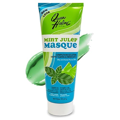 Queen Helene Mint Julep Masque 8 oz - Deep Cleansing Clay Face Mask for Oily & Acne-Prone Skin | Purifies Pores & Soothes with Refreshing Mint | Beauty & Personal Care Queen Helene