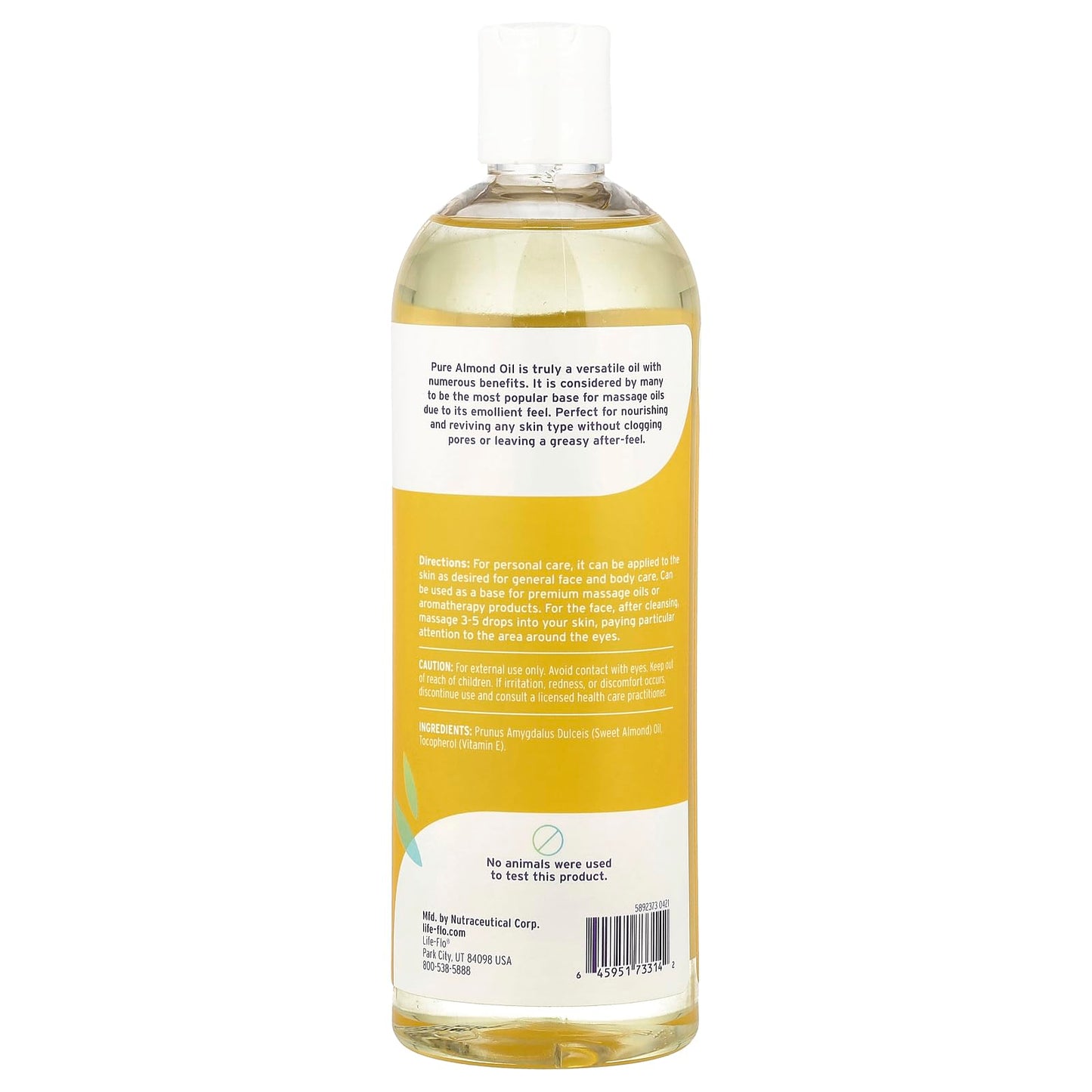 Life-flo Pure Almond Oil, Sweet Almond Oil for Skin Care, Hair Care and Massage, Aromatherapy Carrier Oil, Revitalizing and Moisturizing, No Fillers Beauty & Personal Care LIFE-FLO