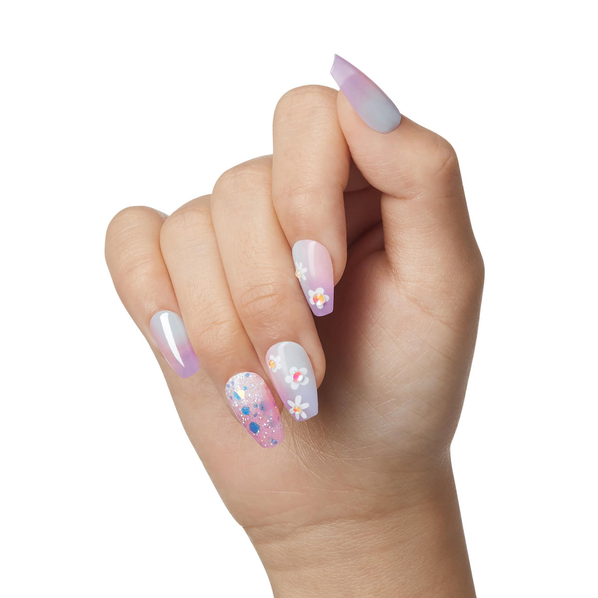 Kiss Impress Premium Press On Nails, Style ‘Portal’, Purple, Medium Coffin, No Separate Tabs, Nail Kit Contains 30 Fake Nails, Prep Pad, Mini Nail