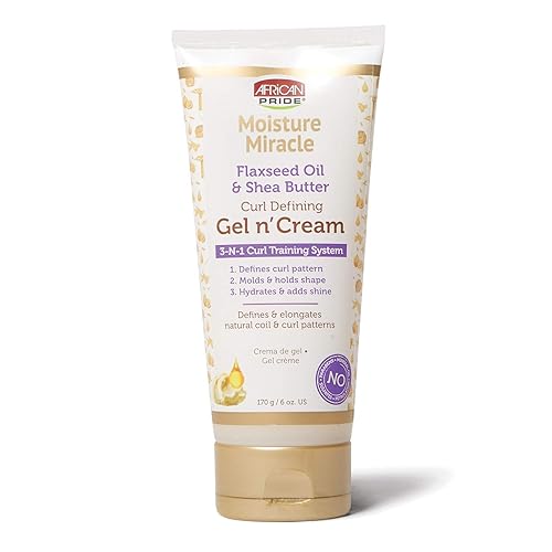 African Pride Moisture Miracle Gel n' Cream - 3-In-1 Curl Training System, Defines Curls, Holds Shape, Hydrates, Adds Shine, Contains Flaxseed Oil Beauty & Personal Care African Pride