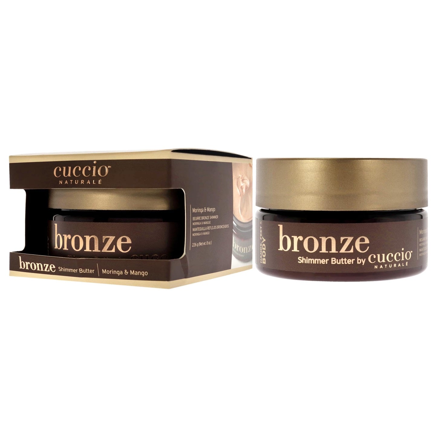 Cuccio Naturale Bronze Shimmer Butter - Hydrates Hands And Feet For Glow And Light Shine - Available In Two Bright And Shiny Shades - Naturally Rich Beauty & Personal Care Cuccio Naturale