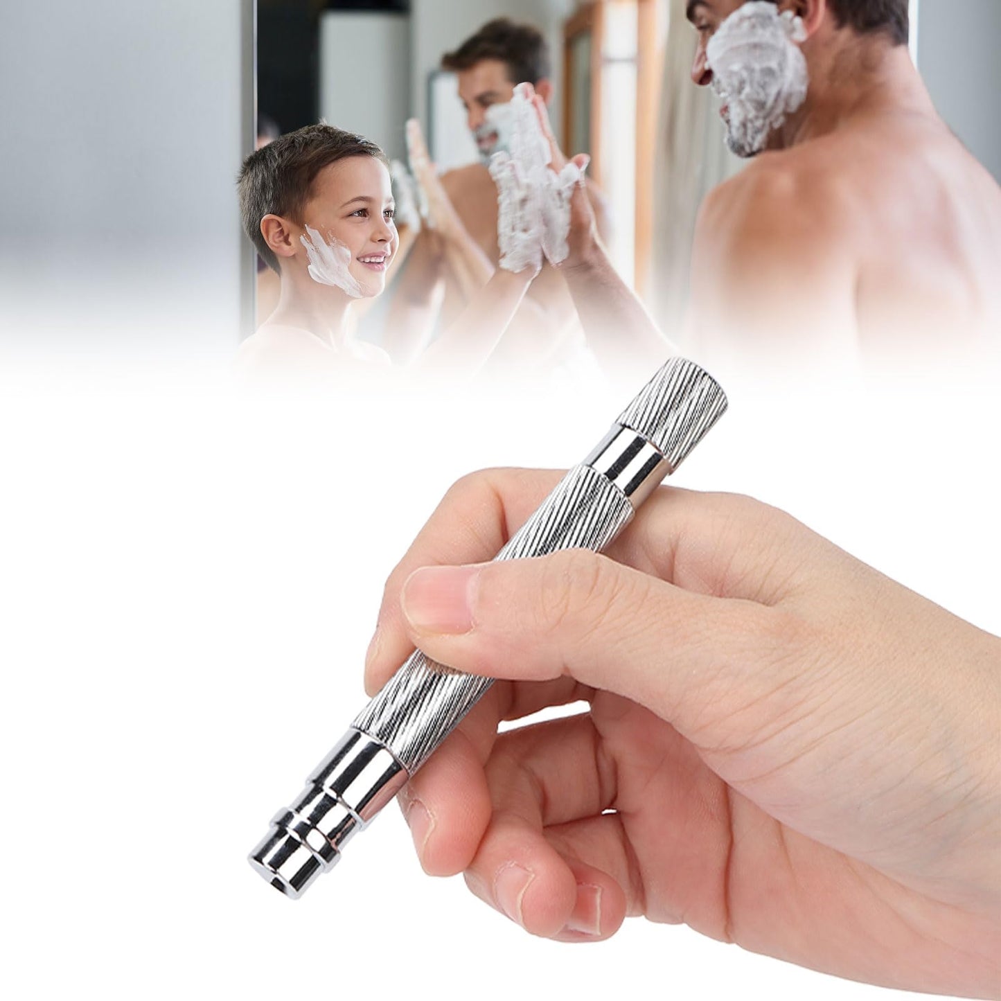 Manual Handle, Safety Shaving Handle, Safety Men's Handle Safety Handle Metal Replacement Retro Shaver Handle Metal Handle for Mens Razors for Shaving Beauty and Personal Care Betued