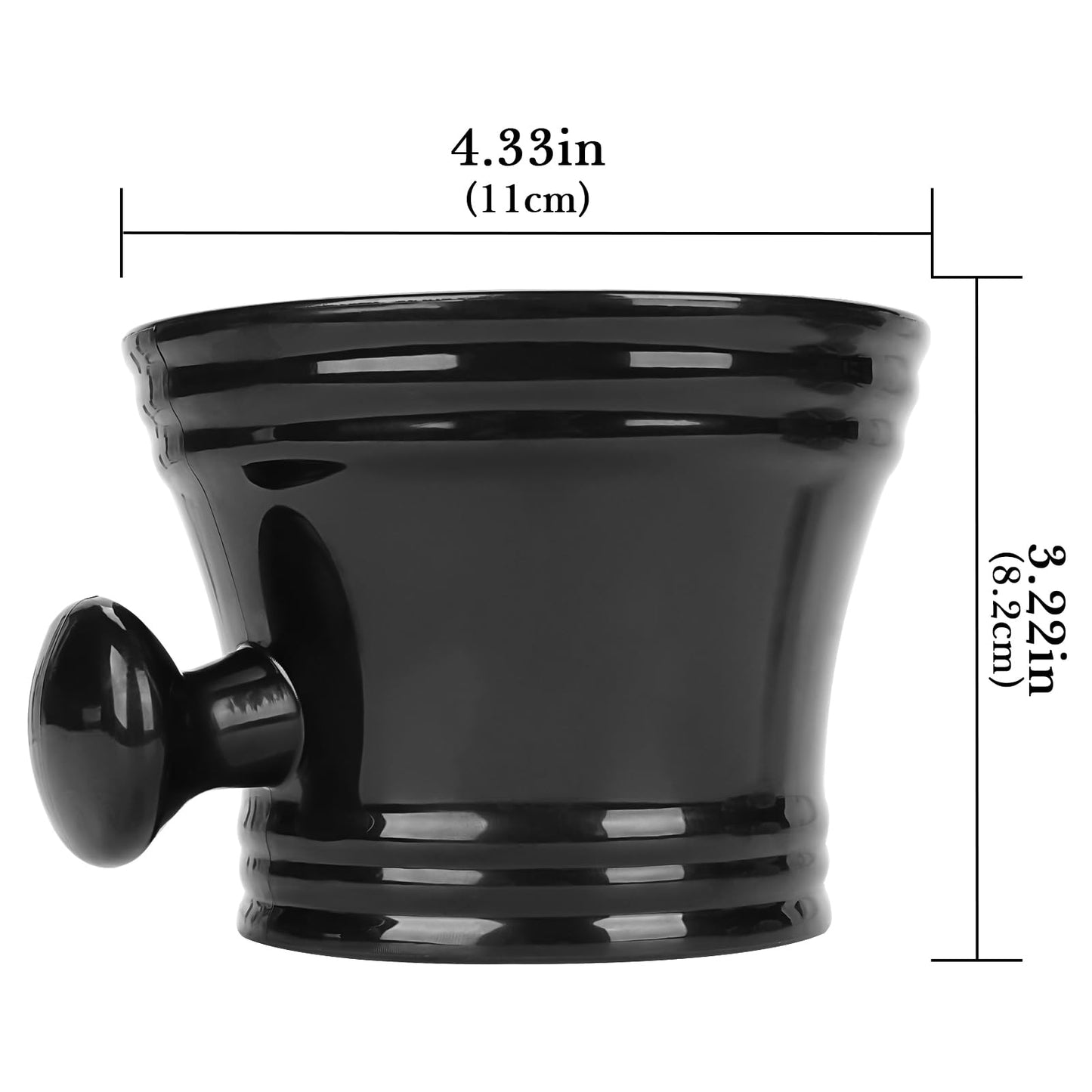 Linkidea Men Plastic Shaving Cup with Handle, Deep Size Textured Wet Shaving Cup, Traditional Wet Shaving Factory Shaving Mug (Black), RAC18-01 Beauty and Personal Care Linkidea