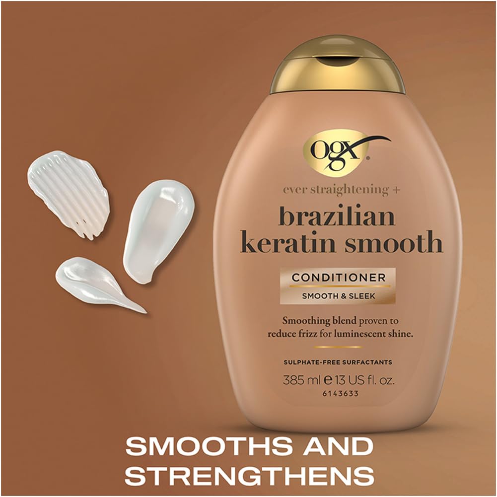 organix Ogx Conditioner Brazilian Therapy 384ml Pack, Keratin, 13 Ounce, (Pack of 3)