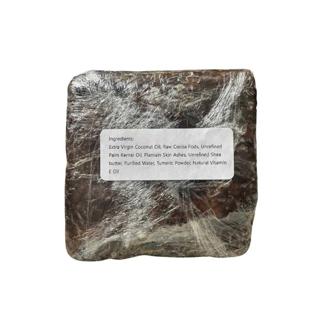 Aleheri's African Black Soap Turmeric 8 oz-100% All Natural, Raw Ingredients, For All Skin Types, Helps Rejuvenate, Aids Against Dark Spots, Eczema Beauty & Personal Care ALEHERI'S THE NATURE SECRET.