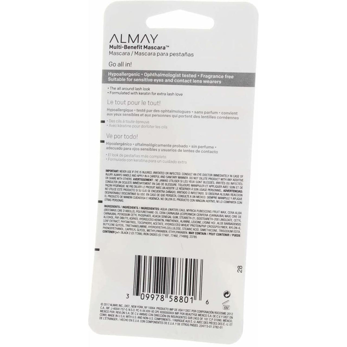 Almay One Coat Multi-Benefit Mascara, Blackest Black, 0.24 Fluid Ounce (Pack of 2) Beauty & Personal Care Almay