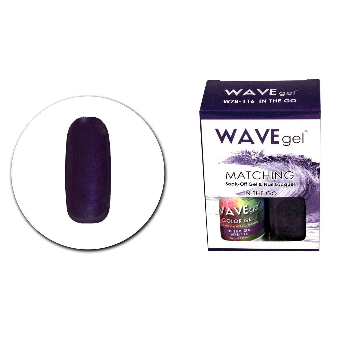 WAVEGEL Soak-0ff Gel & Nail Lacquer Matching Duo Set - In The Go - W78116-78116 I 0.5 Oz