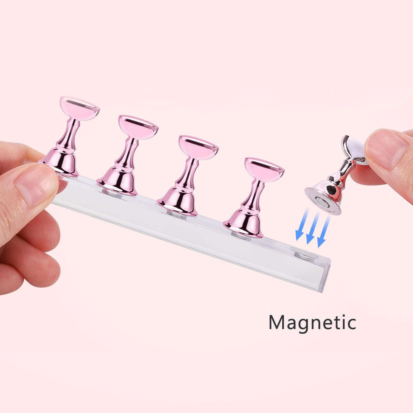 Etercycle Nail Stand Acrylic Nail Art Display Stand Practice Nail Holder for Painting Nails Magnetic Practice Stands with Double-sided Tape For DIY Beauty and Personal Care Etercycle